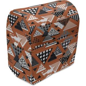 Ambesonne Holiday Stand Mixer Cover, Various Different Snowflakes with Rich Details Christmas Season in Wintertime, Kitchen Appliance Organizer Bag Cover with Pockets, 6-8 Quarts, White Red(Vermilion Grey and White)