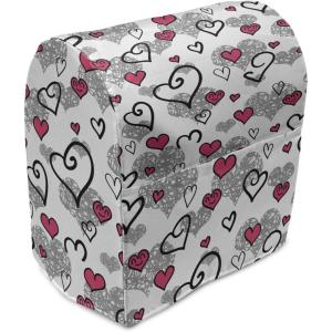 Ambesonne Holiday Stand Mixer Cover, Various Different Snowflakes with Rich Details Christmas Season in Wintertime, Kitchen Appliance Organizer Bag Cover with Pockets, 6-8 Quarts, White Red(Grey White Hot Pink)