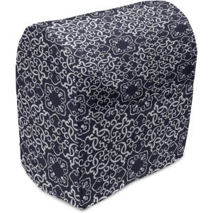 Ambesonne Holiday Stand Mixer Cover, Various Different Snowflakes with Rich Details Christmas Season in Wintertime, Kitchen Appliance Organizer Bag Cover with Pockets, 6-8 Quarts, White Red(Navy Blue White)