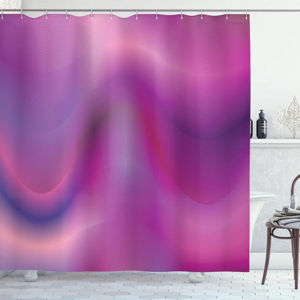 imageAmbesonne Christmas Shower Curtain Winter Wonderland Snowfall Xmas December Cold Scenic Shot Cloth Fabric Bathroom Decor Set with Hooks 69quot W x 70quot L Amber White Pale BluePurple Fuchsia