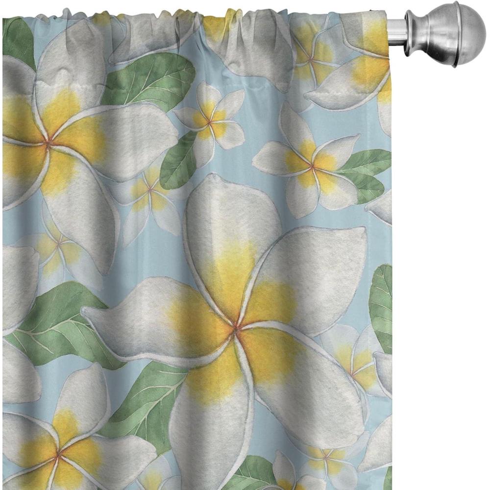 imageAmbesonne Floral Curtains Neutral Design of Spring Inspired Garden Flowers Muted Tones Vintage Feels Window Treatments 2 Panel Set for Living Room Bedroom Pair of 28quot x 63quot Pale Grey and WhiteMustard Pale Blue Green