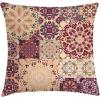Ambesonne Christmas Throw Pillow Cushion Cover, Romantic Vintage New Year Scenery with Reindeer Tree and Star Design Image, Decorative Square Accent Pillow Case, 20″ X 20″, Brown(Dried Rose Ivory)