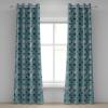 Ambesonne Geometric Grommet Curtain, Retro Design Maze Inspired Rectangles Pattern in Neutral Boho Theme, Decorative Single Panel Drapes for Bedroom Living Room, 50″ x 108″, Champagne and Mustard(Cadet Blue and Burgundy)