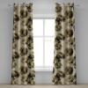 Ambesonne Geometric Grommet Curtain, Retro Design Maze Inspired Rectangles Pattern in Neutral Boho Theme, Decorative Single Panel Drapes for Bedroom Living Room, 50″ x 108″, Champagne and Mustard(Pale Khaki Olive Green)