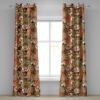 Ambesonne Geometric Grommet Curtain, Retro Design Maze Inspired Rectangles Pattern in Neutral Boho Theme, Decorative Single Panel Drapes for Bedroom Living Room, 50″ x 108″, Champagne and Mustard(Burnt Sienna and Off White)