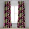 Ambesonne Geometric Grommet Curtain, Retro Design Maze Inspired Rectangles Pattern in Neutral Boho Theme, Decorative Single Panel Drapes for Bedroom Living Room, 50″ x 108″, Champagne and Mustard(Pistachio Green and Hot Pink)
