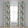 Ambesonne Geometric Grommet Curtain, Retro Design Maze Inspired Rectangles Pattern in Neutral Boho Theme, Decorative Single Panel Drapes for Bedroom Living Room, 50″ x 108″, Champagne and Mustard(Green Pale Blue and Orange)