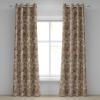 Ambesonne Geometric Grommet Curtain, Retro Design Maze Inspired Rectangles Pattern in Neutral Boho Theme, Decorative Single Panel Drapes for Bedroom Living Room, 50″ x 108″, Champagne and Mustard(Blush Pistachio Green)