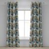 Ambesonne Geometric Grommet Curtain, Retro Design Maze Inspired Rectangles Pattern in Neutral Boho Theme, Decorative Single Panel Drapes for Bedroom Living Room, 50″ x 108″, Champagne and Mustard(Dark Cadet Blue Eggshell)