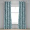Ambesonne Geometric Grommet Curtain, Retro Design Maze Inspired Rectangles Pattern in Neutral Boho Theme, Decorative Single Panel Drapes for Bedroom Living Room, 50″ x 108″, Champagne and Mustard(Seafoam Pale Blue)