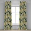 Ambesonne Geometric Grommet Curtain, Retro Design Maze Inspired Rectangles Pattern in Neutral Boho Theme, Decorative Single Panel Drapes for Bedroom Living Room, 50″ x 108″, Champagne and Mustard(Avocado Green Purple)