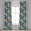 Ambesonne Geometric Grommet Curtain, Retro Design Maze Inspired Rectangles Pattern in Neutral Boho Theme, Decorative Single Panel Drapes for Bedroom Living Room, 50″ x 108″, Champagne and Mustard(Slate Blue Green Marigold)