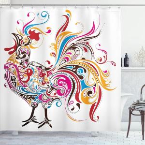 Ambesonne Christmas Shower Curtain, Winter Wonderland Snowfall Xmas December Cold Scenic Shot, Cloth Fabric Bathroom Decor Set with Hooks, 69″ W x 70″ L, Amber White Pale Blue(Magenta Yellow)