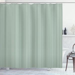 Ambesonne Christmas Shower Curtain, Winter Wonderland Snowfall Xmas December Cold Scenic Shot, Cloth Fabric Bathroom Decor Set with Hooks, 69″ W x 70″ L, Amber White Pale Blue(Pale Sage)