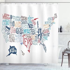 Ambesonne Christmas Shower Curtain, Winter Wonderland Snowfall Xmas December Cold Scenic Shot, Cloth Fabric Bathroom Decor Set with Hooks, 69″ W x 70″ L, Amber White Pale Blue(Night Blue)
