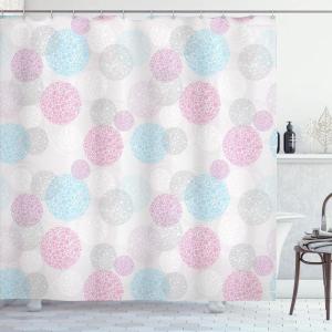 Ambesonne Christmas Shower Curtain, Winter Wonderland Snowfall Xmas December Cold Scenic Shot, Cloth Fabric Bathroom Decor Set with Hooks, 69″ W x 70″ L, Amber White Pale Blue(Pink Pearl)