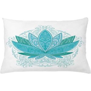 Ambesonne Christmas Throw Pillow Cushion Cover, Romantic Vintage New Year Scenery with Reindeer Tree and Star Design Image, Decorative Square Accent Pillow Case, 20″ X 20″, Brown(Sky Blue Teal)