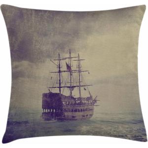 Ambesonne Christmas Throw Pillow Cushion Cover, Romantic Vintage New Year Scenery with Reindeer Tree and Star Design Image, Decorative Square Accent Pillow Case, 20″ X 20″, Brown(Tan Plum)
