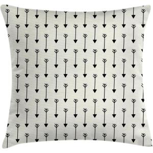 Ambesonne Christmas Throw Pillow Cushion Cover, Romantic Vintage New Year Scenery with Reindeer Tree and Star Design Image, Decorative Square Accent Pillow Case, 20″ X 20″, Brown(Pale Beige Black)