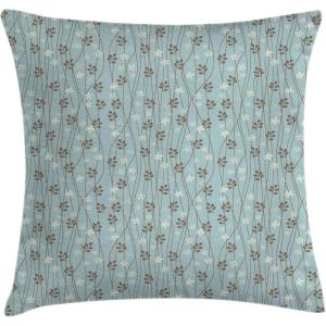 Ambesonne Christmas Throw Pillow Cushion Cover, Romantic Vintage New Year Scenery with Reindeer Tree and Star Design Image, Decorative Square Accent Pillow Case, 20″ X 20″, Brown(Pale Blue Cream Umber)