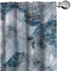 Ambesonne Floral Curtains, Neutral Design of Spring Inspired Garden Flowers Muted Tones Vintage Feels, Window Treatments 2 Panel Set for Living Room Bedroom, Pair of – 28″ x 63″, Pale Grey and White(Pale Grey Dark Night Blue)