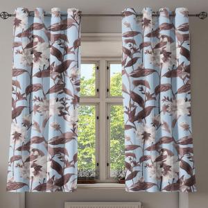 Ambesonne Geometric Grommet Curtain, Retro Design Maze Inspired Rectangles Pattern in Neutral Boho Theme, Decorative Single Panel Drapes for Bedroom Living Room, 50″ x 108″, Champagne and Mustard(Pale Sky Blue Eggshell)