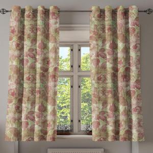 Ambesonne Geometric Grommet Curtain, Retro Design Maze Inspired Rectangles Pattern in Neutral Boho Theme, Decorative Single Panel Drapes for Bedroom Living Room, 50″ x 108″, Champagne and Mustard(Blush Pistachio Green)