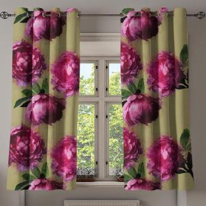 Ambesonne Geometric Grommet Curtain, Retro Design Maze Inspired Rectangles Pattern in Neutral Boho Theme, Decorative Single Panel Drapes for Bedroom Living Room, 50″ x 108″, Champagne and Mustard(Pistachio Green and Hot Pink)