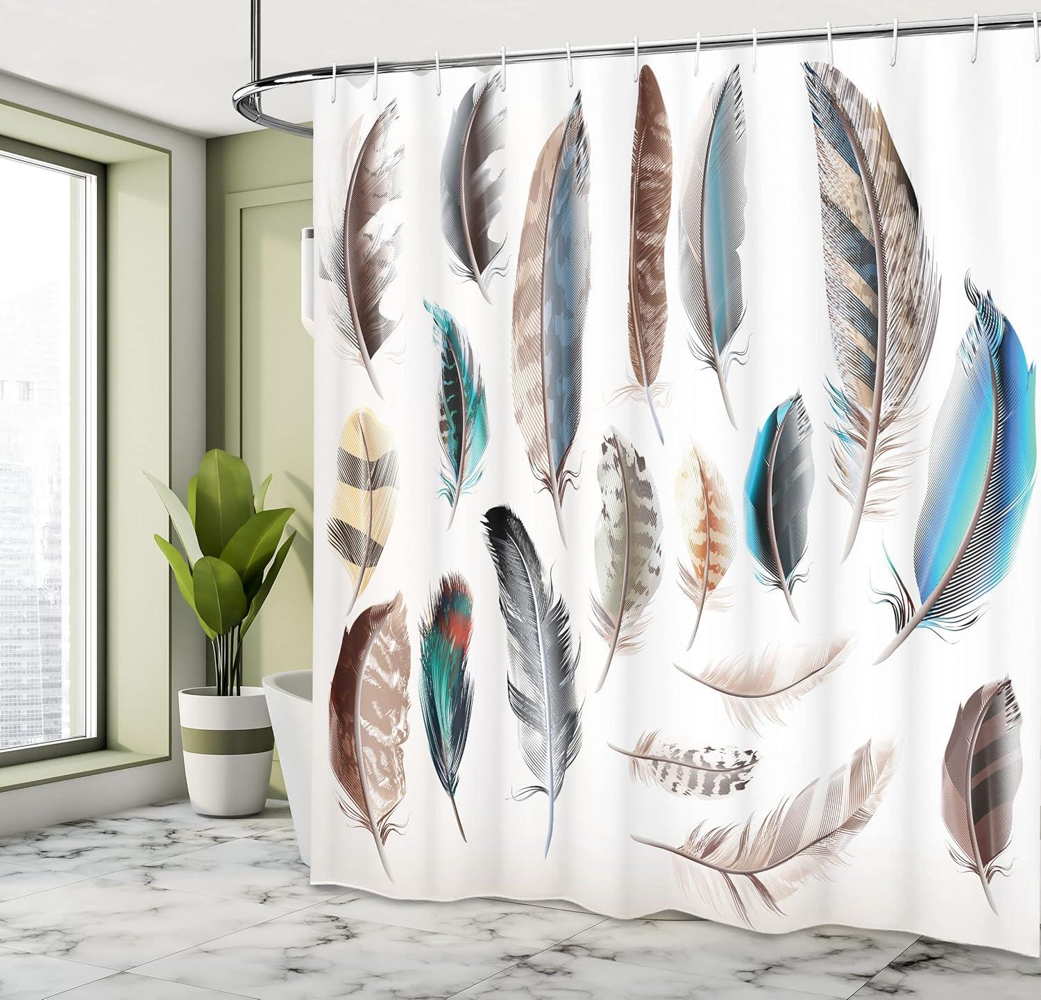 imageAmbesonne Anchor Shower Curtain Marine Sailing Sea Symbol and Grungy Rustic Planks in a Neutral Camo Tone Cloth Fabric Drape for Sea Themed Bathroom Decor Set with Hooks 69quot W x 75quot L Green KhakiWhite Soft Blue Ecru