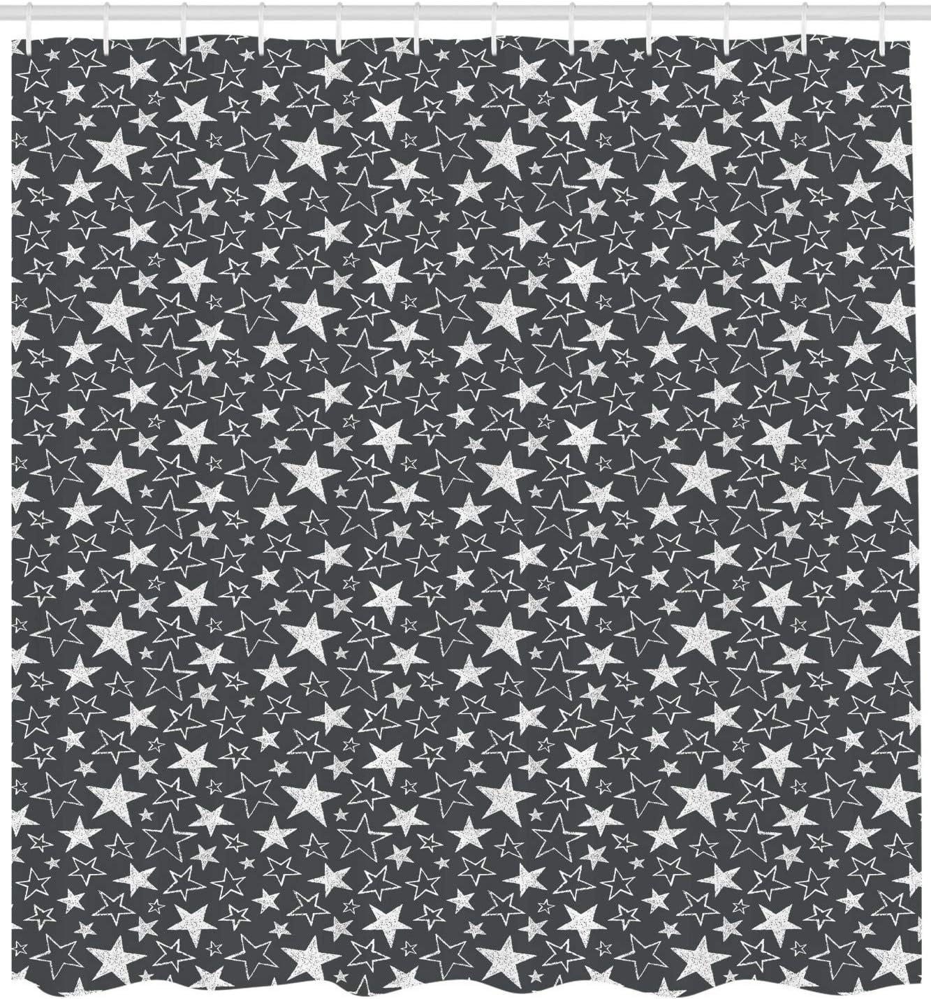 imageAmbesonne Anchor Shower Curtain Marine Sailing Sea Symbol and Grungy Rustic Planks in a Neutral Camo Tone Cloth Fabric Drape for Sea Themed Bathroom Decor Set with Hooks 69quot W x 75quot L Green KhakiCharcoal Grey White