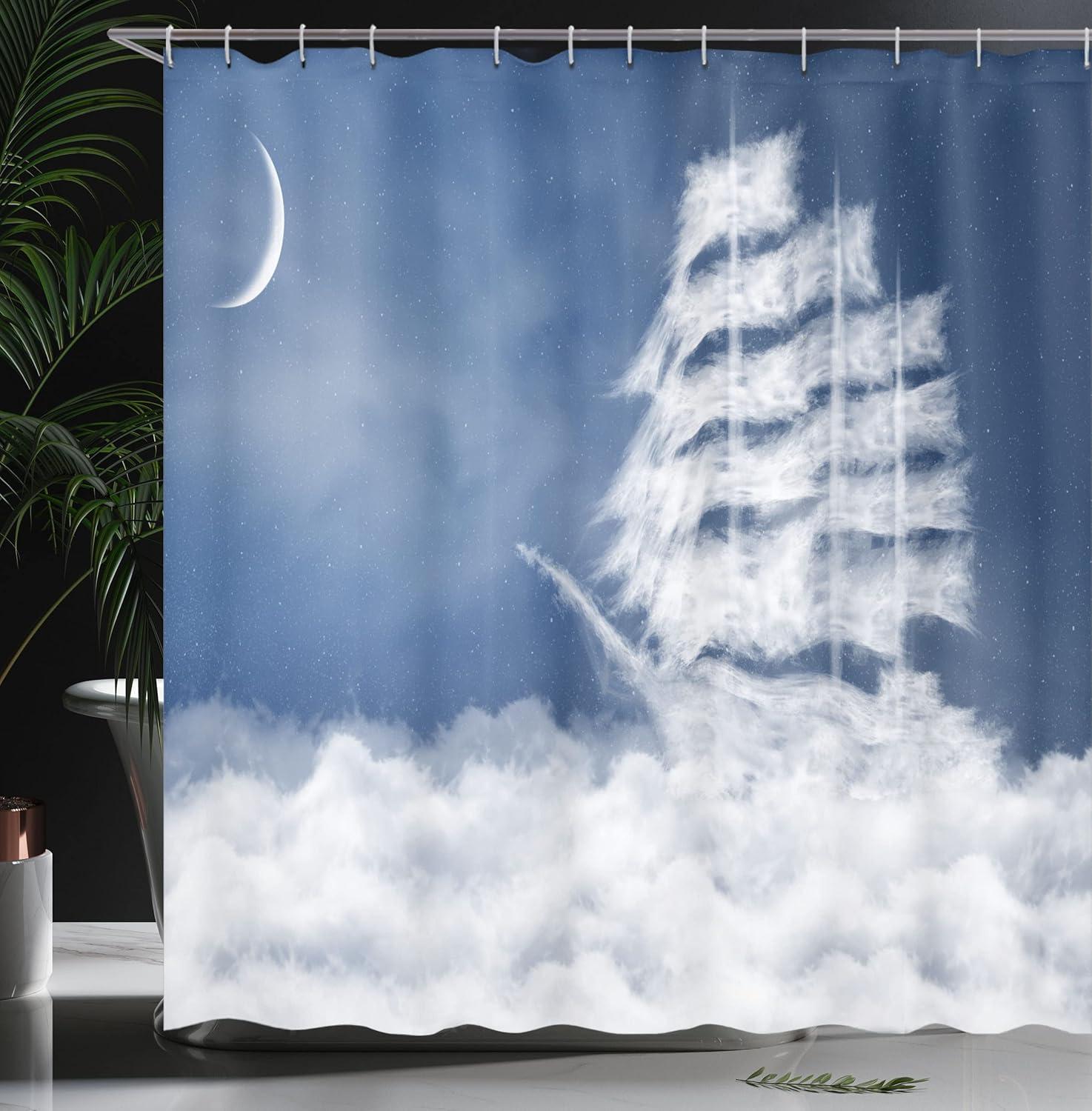 imageAmbesonne Anchor Shower Curtain Marine Sailing Sea Symbol and Grungy Rustic Planks in a Neutral Camo Tone Cloth Fabric Drape for Sea Themed Bathroom Decor Set with Hooks 69quot W x 75quot L Green KhakiBlue Cream