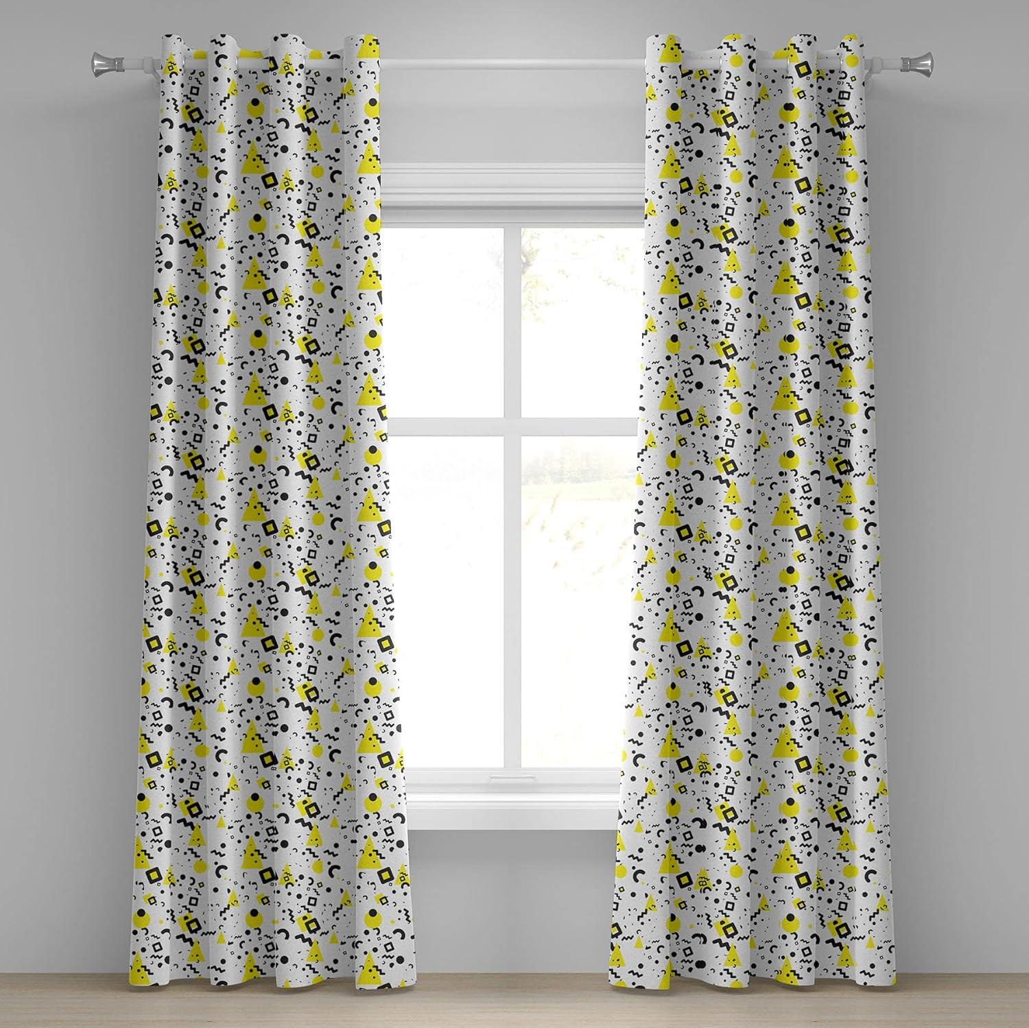 imageAmbesonne Brown Grommet Curtain Batik Parang Barong Diagonal Pattern Indonesian Culture and Art Design Decorative 2Panel Window Drapes for Bedroom Living Room 50quot x 84quot Brown Apricot CaramelBlack Yellow White