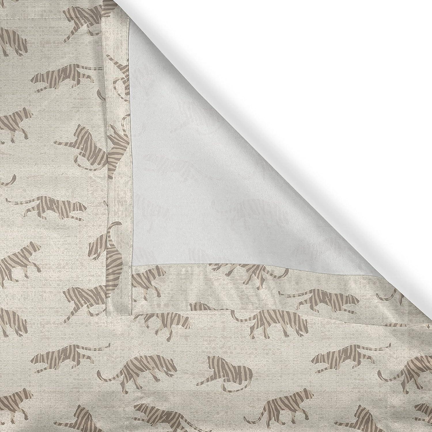 imageAmbesonne Exotic Grommet Curtain Minimal Neutral Animal Print with Tiger Silhouettes Pattern Jungle Cat Decorative Single Panel Drapes for Bedroom Living Room 50quot x 96quot Eggshell Warm Taupe TanEggshell Warm Taupe Tan