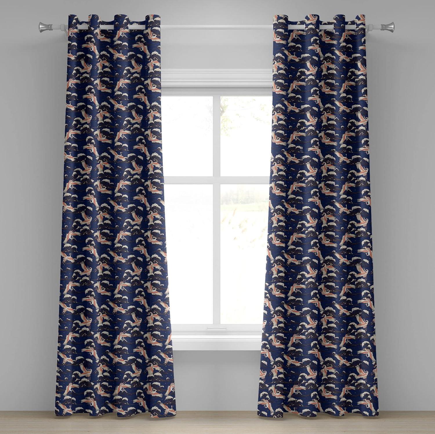 imageAmbesonne Exotic Grommet Curtain Minimal Neutral Animal Print with Tiger Silhouettes Pattern Jungle Cat Decorative Single Panel Drapes for Bedroom Living Room 50quot x 96quot Eggshell Warm Taupe TanNight Blue Salmon Ivory