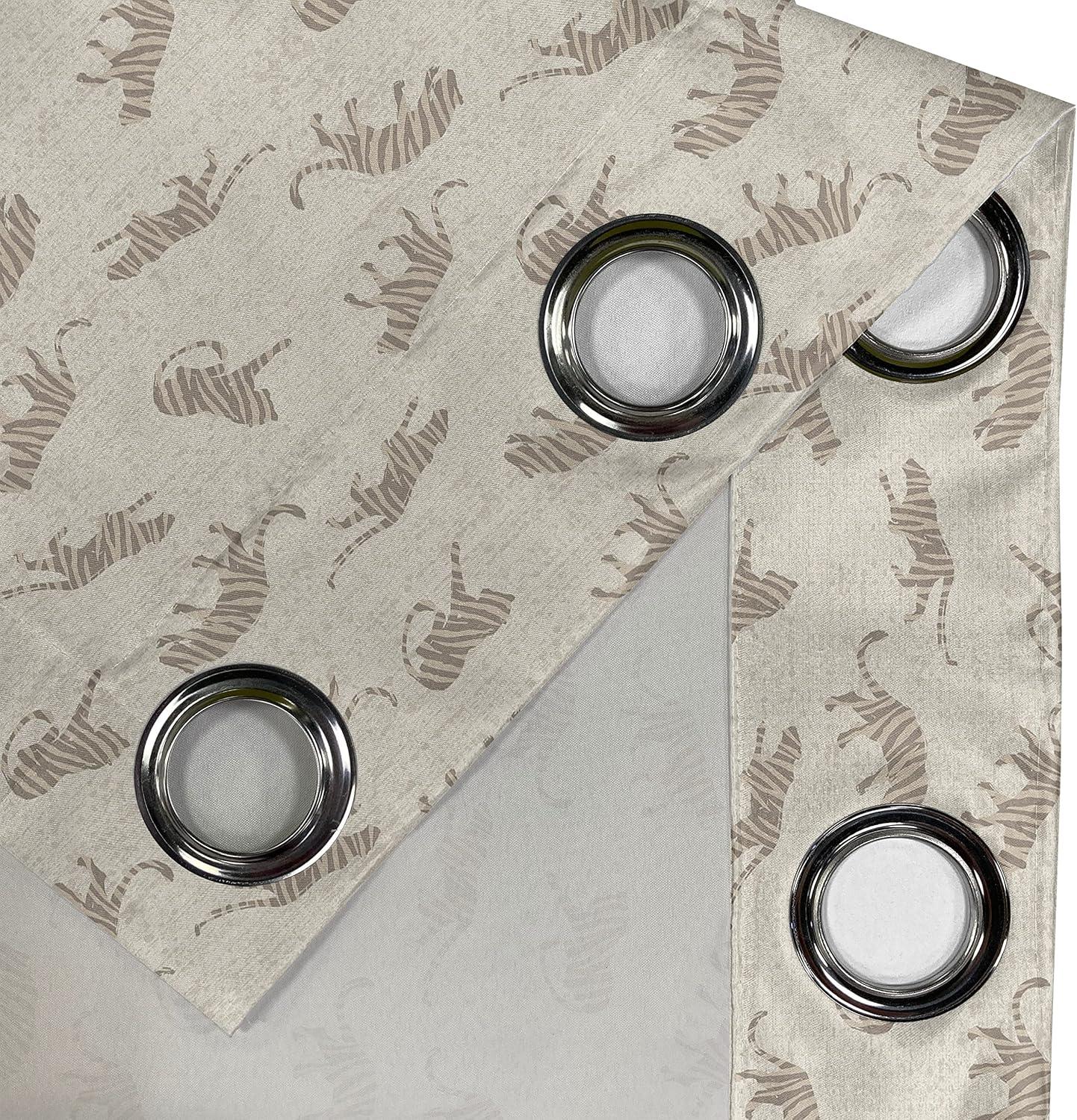 imageAmbesonne Exotic Grommet Curtain Minimal Neutral Animal Print with Tiger Silhouettes Pattern Jungle Cat Decorative Single Panel Drapes for Bedroom Living Room 50quot x 96quot Eggshell Warm Taupe TanEggshell Warm Taupe Tan