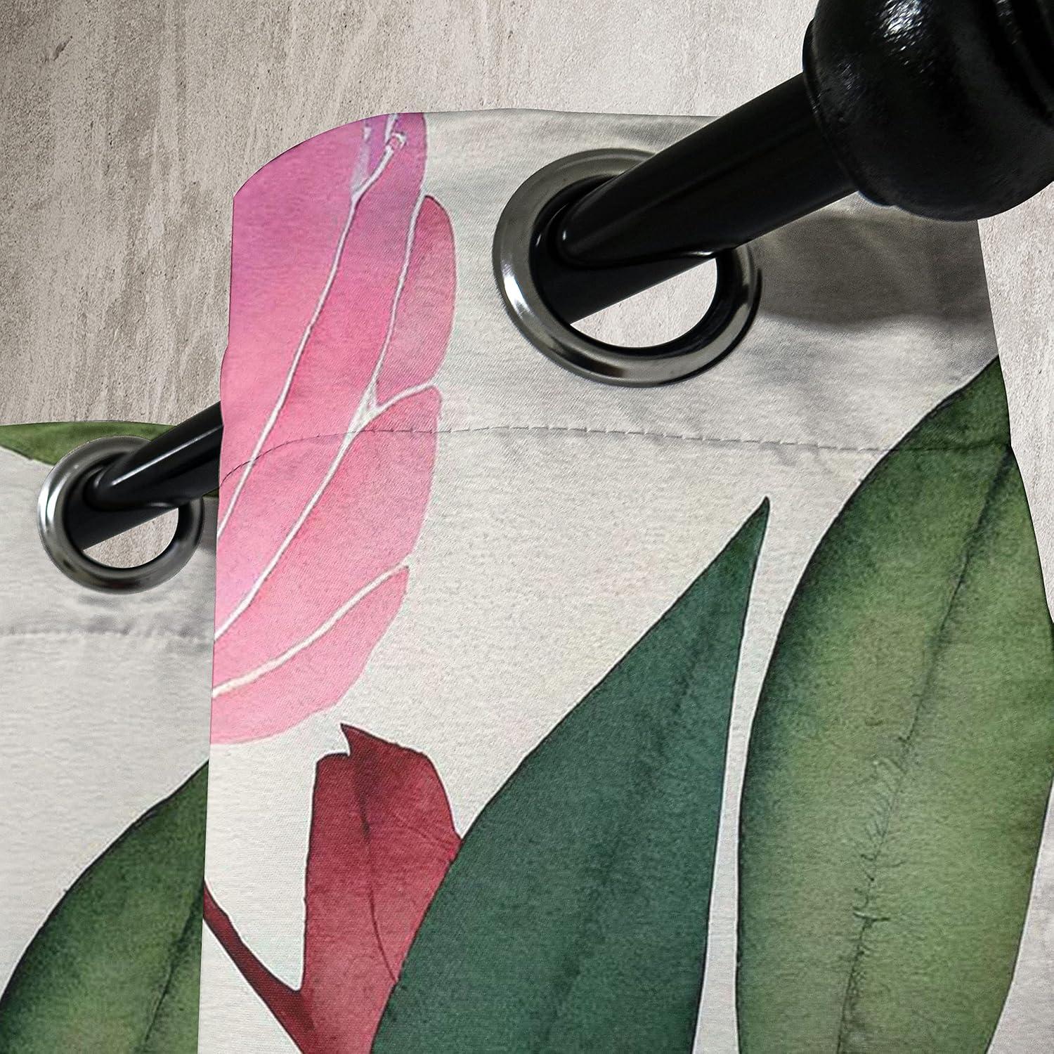 imageAmbesonne Floral Grommet Curtain Neutral Pastel Grunge Abstract Pattern with Blossoming Lily Flowers Decorative Single Panel Drapes for Bedroom Living Room 50quot x 72quot Dark Tan and Slate BlueForest Green Magenta