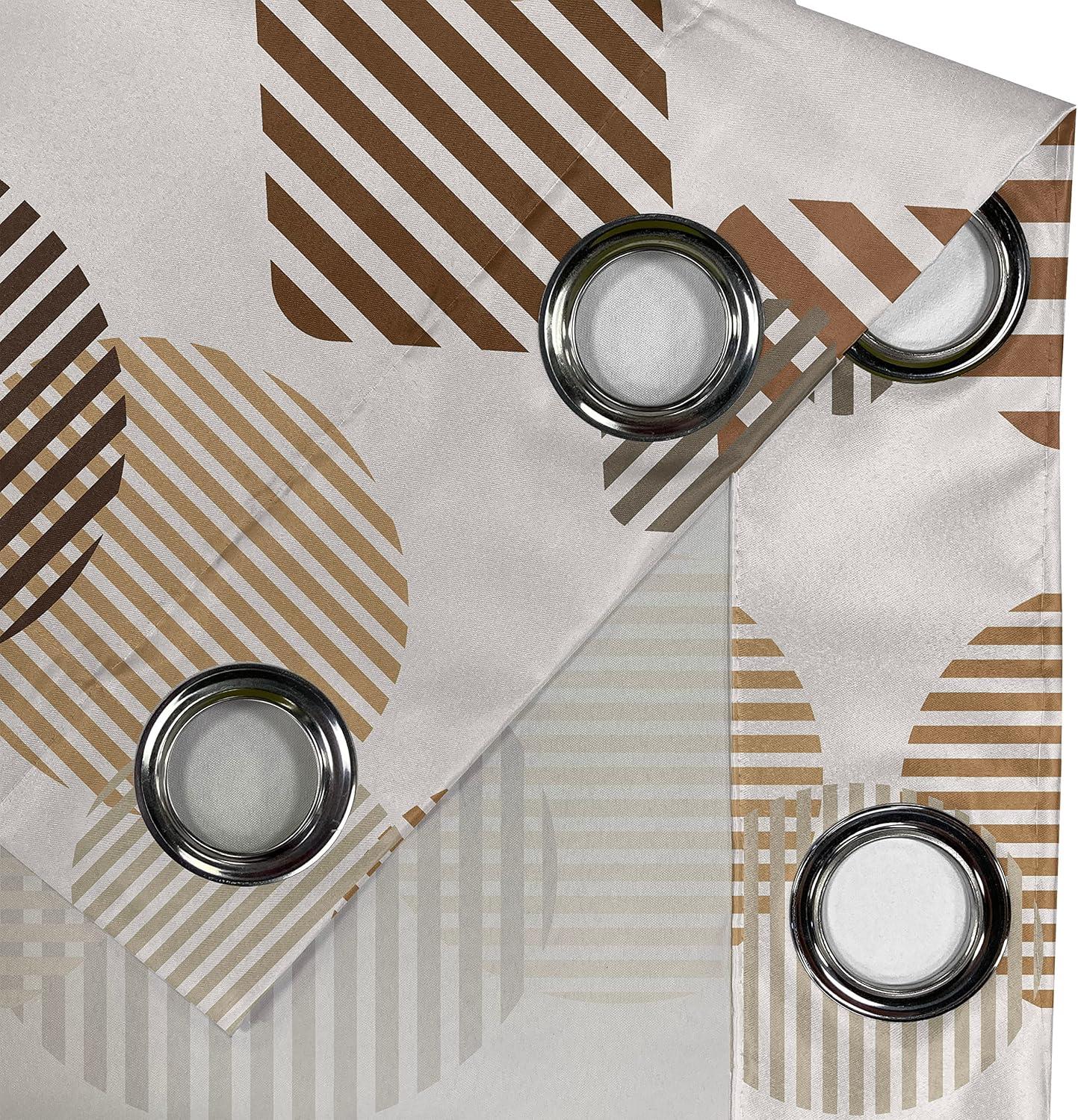 imageAmbesonne Floral Grommet Curtain Neutral Pastel Grunge Abstract Pattern with Blossoming Lily Flowers Decorative Single Panel Drapes for Bedroom Living Room 50quot x 72quot Dark Tan and Slate BlueChocolate Brown Off White