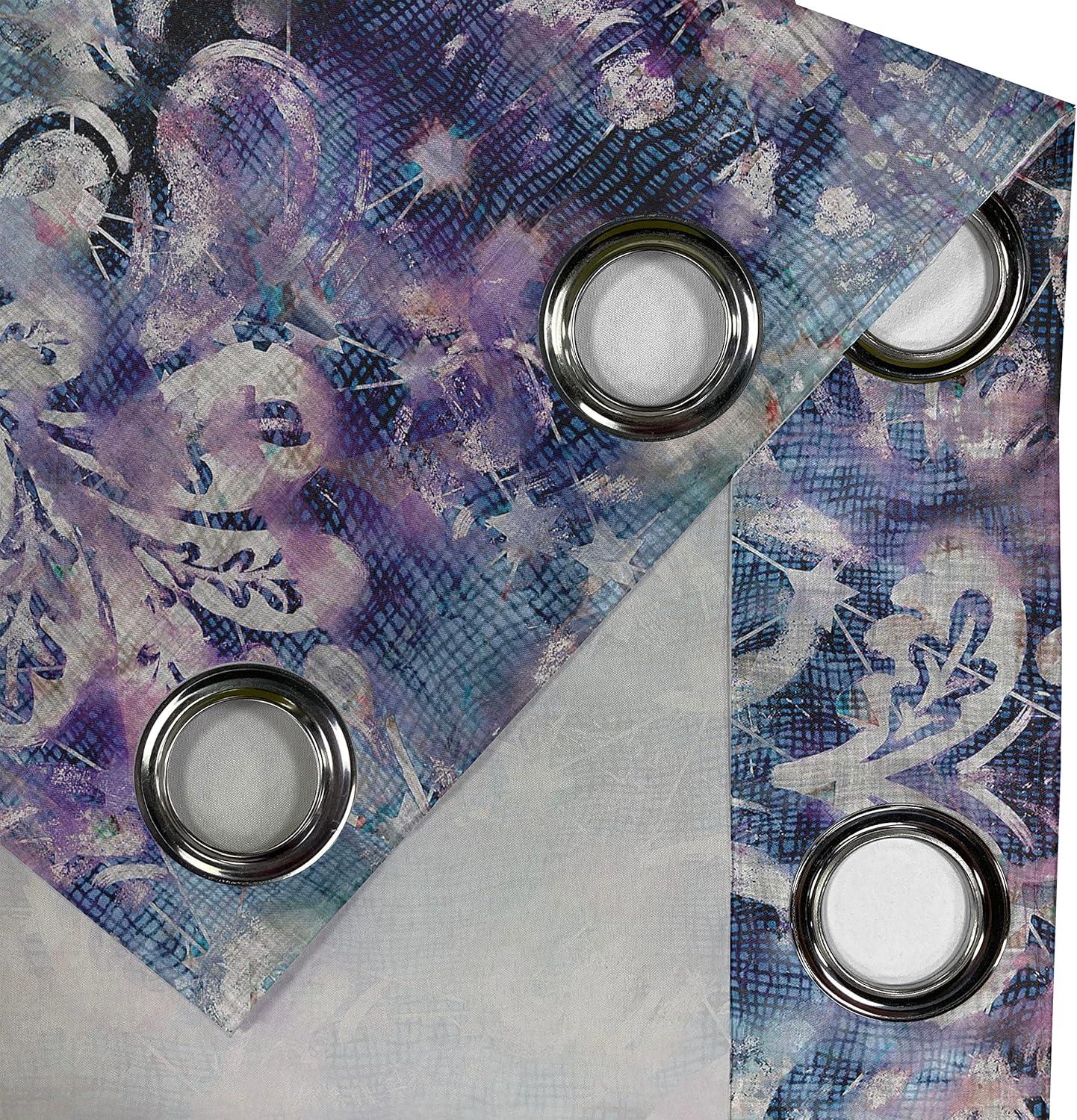 imageAmbesonne Floral Grommet Curtain Neutral Pastel Grunge Abstract Pattern with Blossoming Lily Flowers Decorative Single Panel Drapes for Bedroom Living Room 50quot x 72quot Dark Tan and Slate BluePurple Dark Blue Ivory