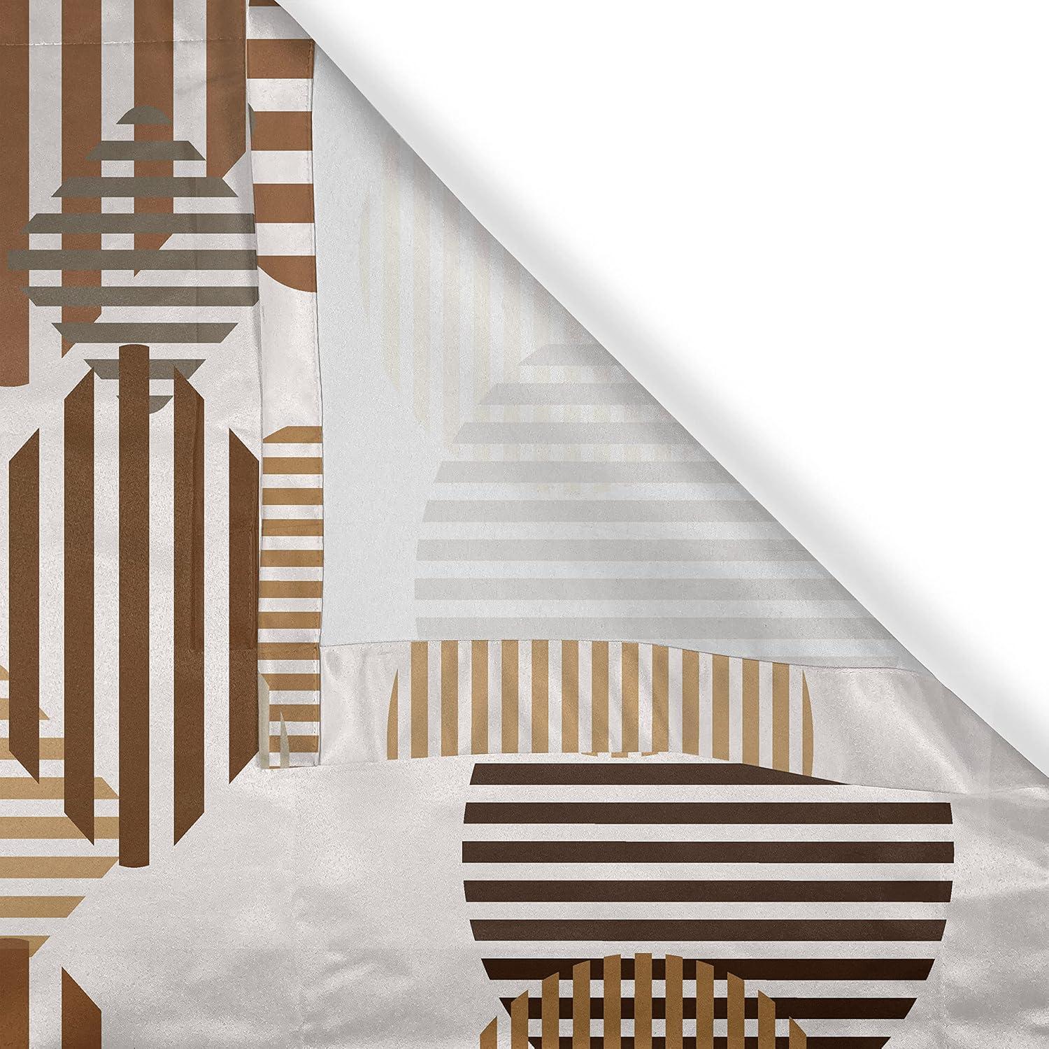 imageAmbesonne Floral Grommet Curtain Neutral Pastel Grunge Abstract Pattern with Blossoming Lily Flowers Decorative Single Panel Drapes for Bedroom Living Room 50quot x 72quot Dark Tan and Slate BlueChocolate Brown Off White
