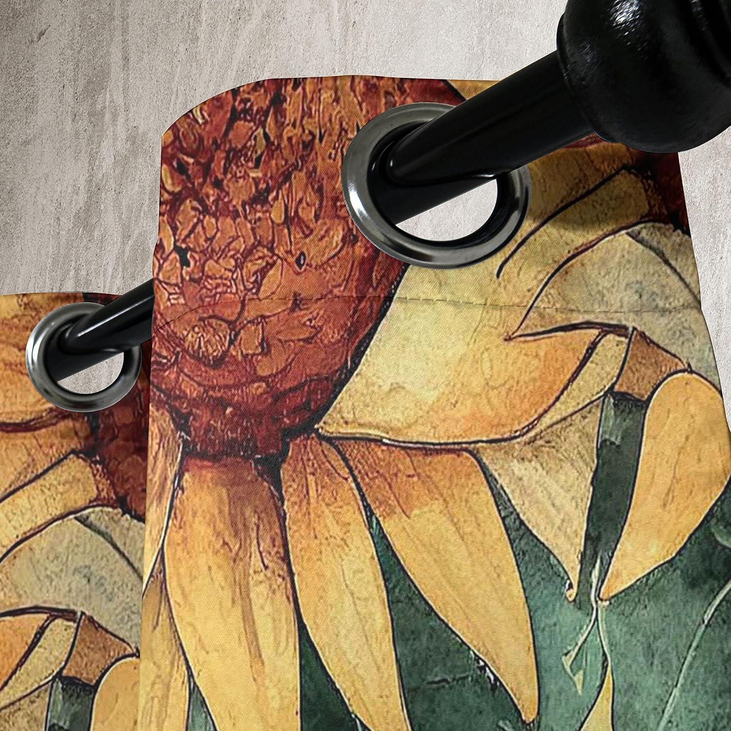 imageAmbesonne Floral Grommet Curtain Neutral Pastel Grunge Abstract Pattern with Blossoming Lily Flowers Decorative Single Panel Drapes for Bedroom Living Room 50quot x 72quot Dark Tan and Slate BlueLaurel Green Burnt Orange