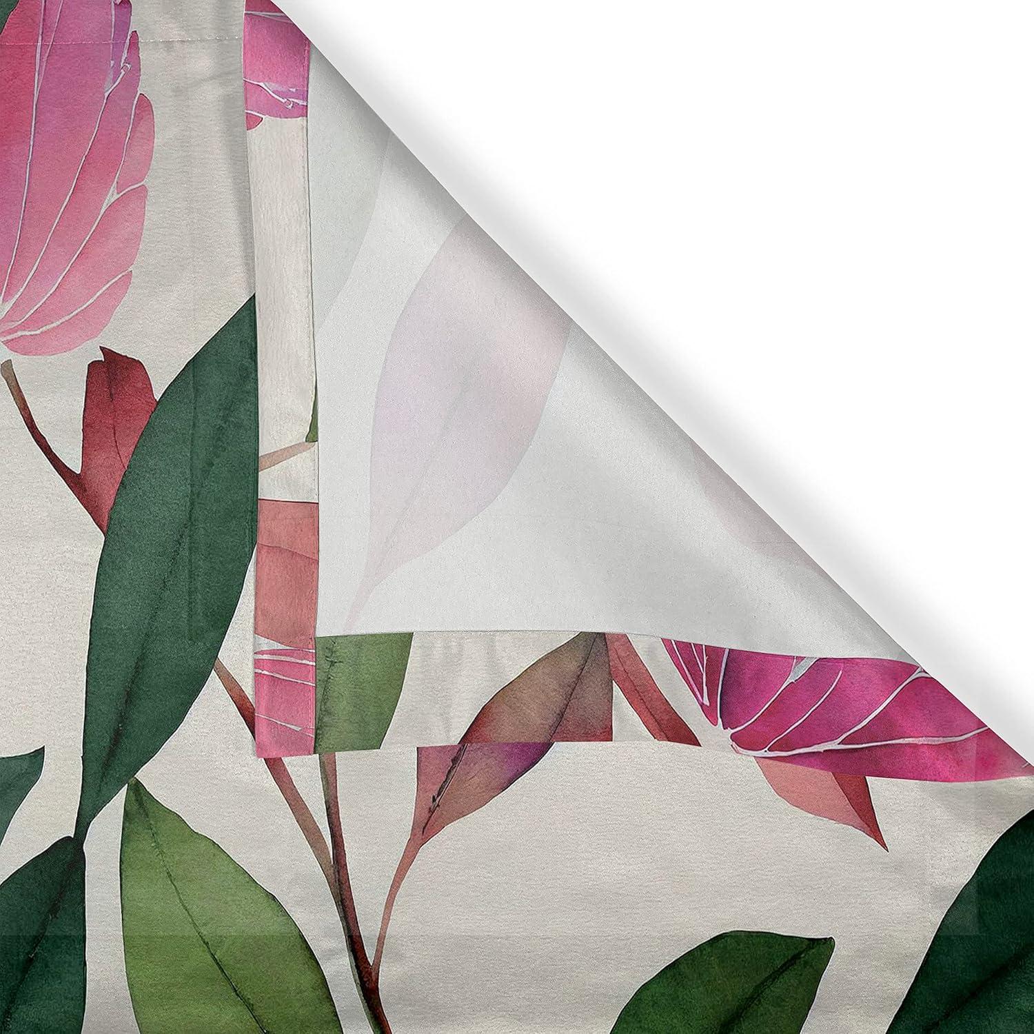 imageAmbesonne Floral Grommet Curtain Neutral Pastel Grunge Abstract Pattern with Blossoming Lily Flowers Decorative Single Panel Drapes for Bedroom Living Room 50quot x 72quot Dark Tan and Slate BlueForest Green Magenta