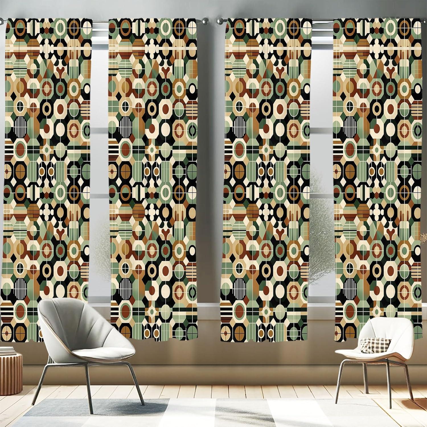imageAmbesonne Mexican Window Curtains Pack of 2 Colorful Nature Inspired Pattern Birds Flowers Leaves and Dots Creativity Lightweight Set with Rod Pocket 4 Panels of 28quot x 84quot Red CreamLaurel Green Amber Black