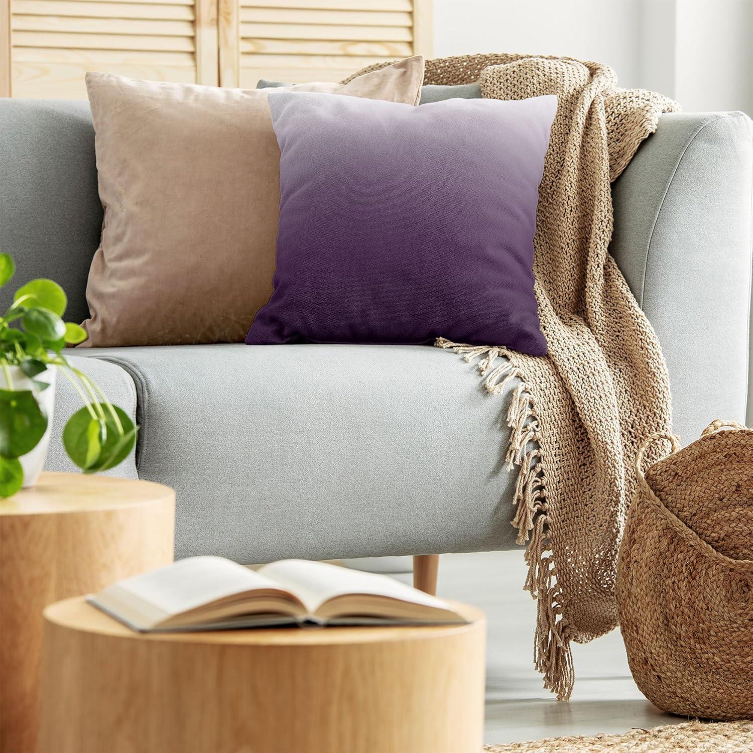 imageAmbesonne Ombre Decorative Throw Pillow Cover for Living Room ampamp Bedroom Accent Gradient Harmony of Colors Modern Design Artwork Square Couch and Bed Cushion Pillow Case 20quot X 20quot Eggplant White