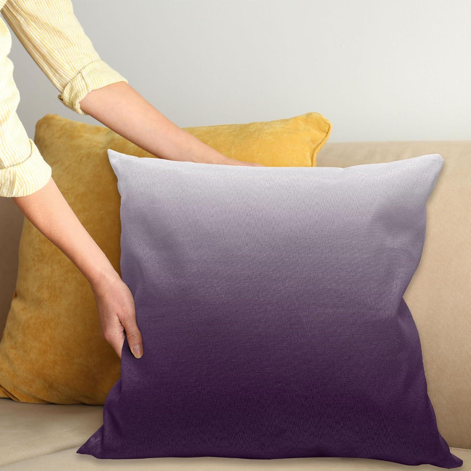 imageAmbesonne Ombre Decorative Throw Pillow Cover for Living Room ampamp Bedroom Accent Gradient Harmony of Colors Modern Design Artwork Square Couch and Bed Cushion Pillow Case 20quot X 20quot Eggplant White