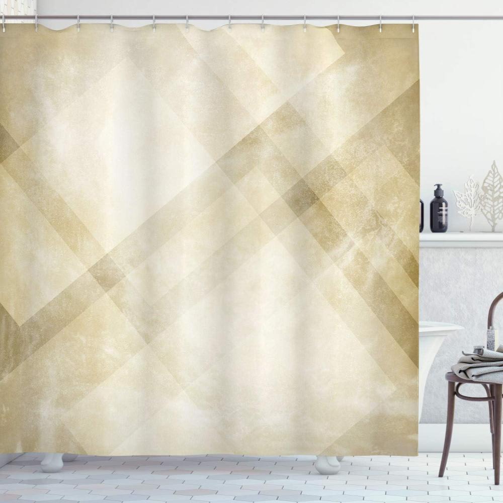 imageAmbesonne Anchor Shower Curtain Marine Sailing Sea Symbol and Grungy Rustic Planks in a Neutral Camo Tone Cloth Fabric Drape for Sea Themed Bathroom Decor Set with Hooks 69quot W x 75quot L Green KhakiBeige Tan