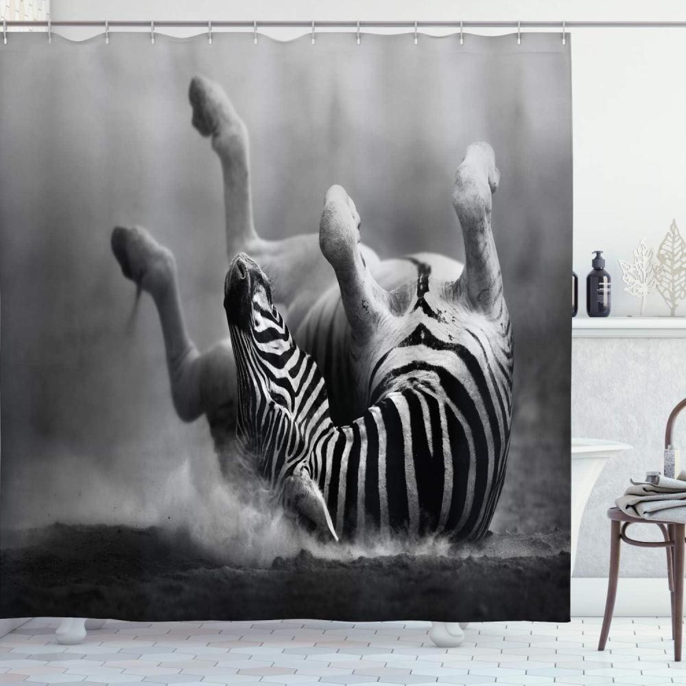 imageAmbesonne Anchor Shower Curtain Marine Sailing Sea Symbol and Grungy Rustic Planks in a Neutral Camo Tone Cloth Fabric Drape for Sea Themed Bathroom Decor Set with Hooks 69quot W x 75quot L Green KhakiBlack and White