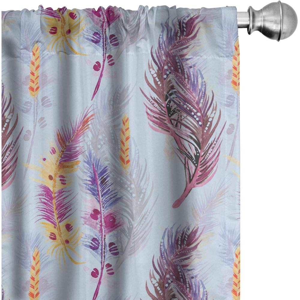 imageAmbesonne Floral Design Curtains Retro Drawings of Spring Feels Flowers Boho with Neutral Leaves Window Treatments 2 Panel Set for Living Room Bedroom Pair of  28quot x 63quot Deep Sky Blue Pale GreyPale Blue Dried Rose