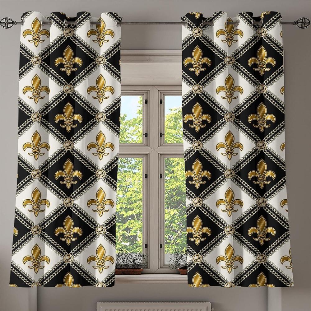 imageAmbesonne Floral Grommet Curtain Neutral Pastel Grunge Abstract Pattern with Blossoming Lily Flowers Decorative Single Panel Drapes for Bedroom Living Room 50quot x 72quot Dark Tan and Slate BlueDark Mustard Black White