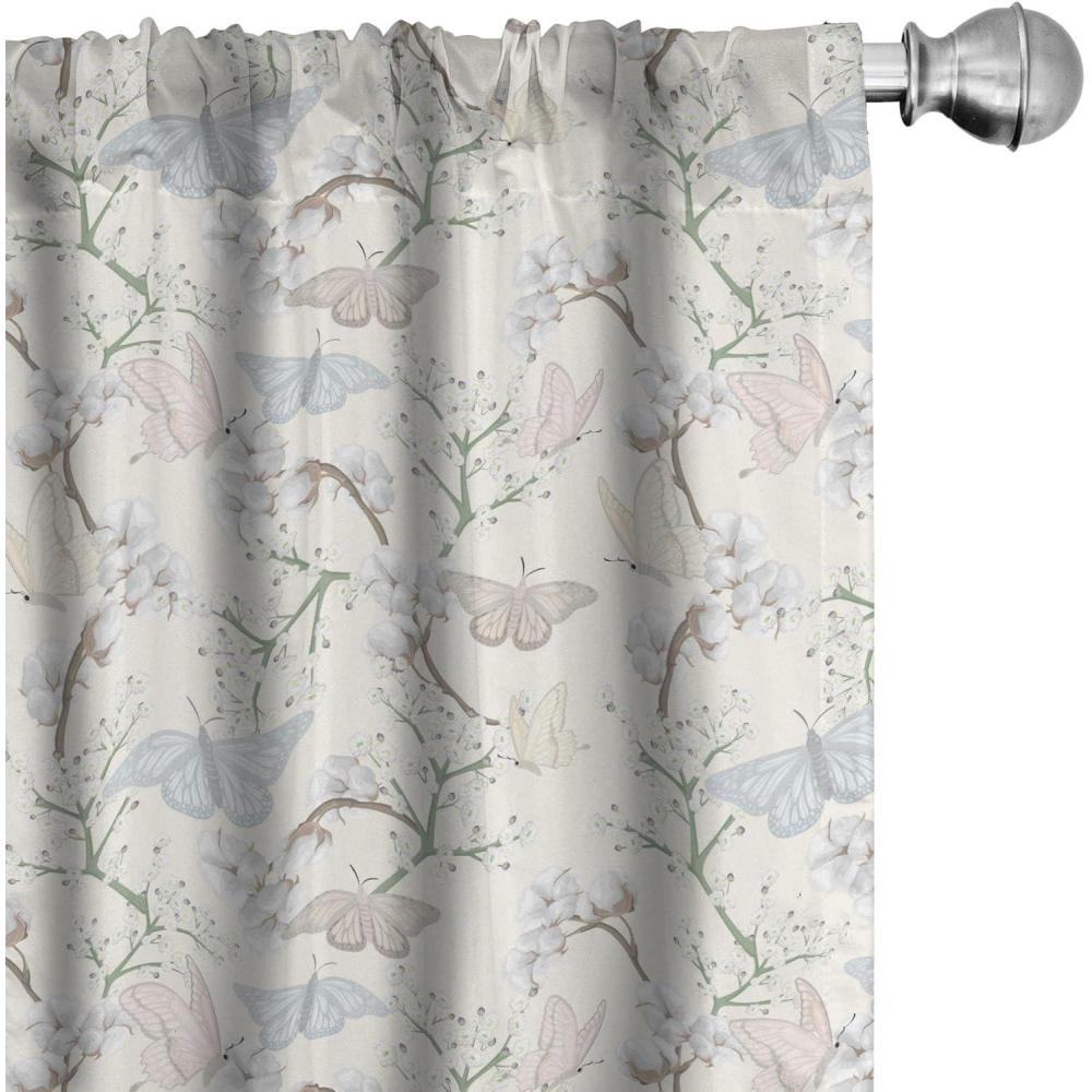 imageAmbesonne Mexican Window Curtains Pack of 2 Colorful Nature Inspired Pattern Birds Flowers Leaves and Dots Creativity Lightweight Set with Rod Pocket 4 Panels of  28quot x 84quot Red CreamChampagne Beige