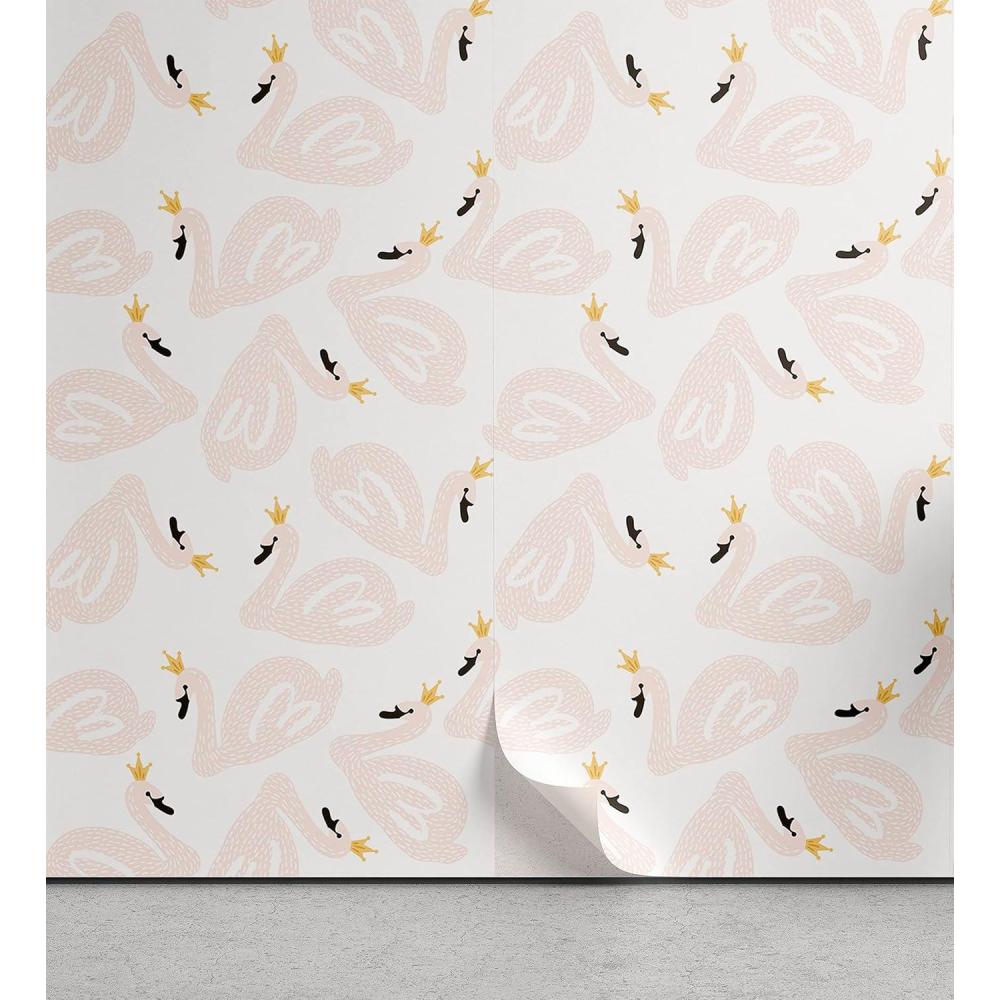 imageAmbesonne Mustard Peel ampamp Stick Wallpaper for Home Brush Strokes Drawn Modern Abstract Doodles Scribbles Spots Sketching SelfAdhesive Living Room Kitchen Accent 13quot x 100quot Sea Blue and Dark YellowPeach Marigold Black
